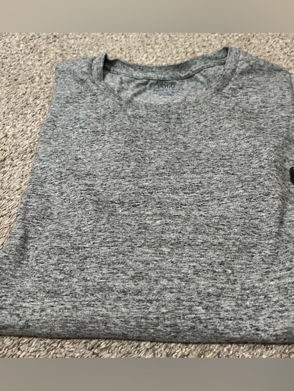 Ralph Lauren Cotton Heather Gray Shirt with Navy Pony Logo Size 3XB